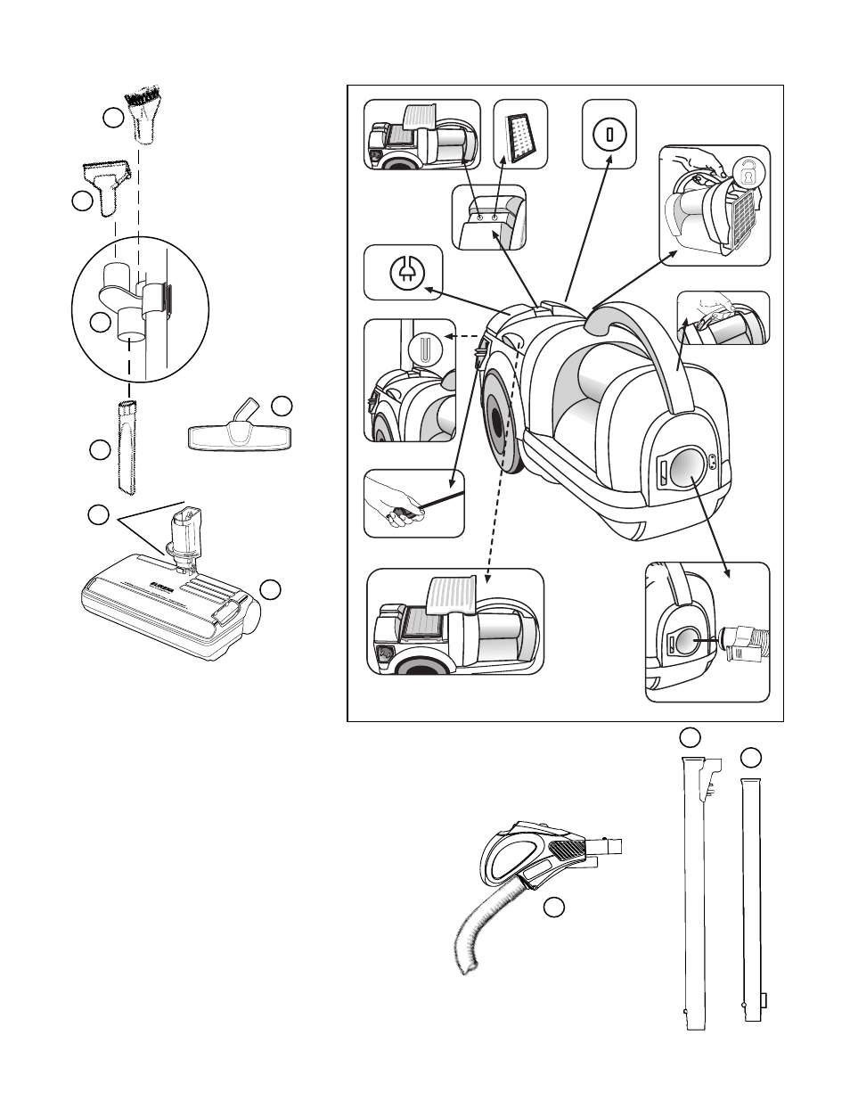Assembly items | Eureka WHIRLWIND 6980 User Manual | Page 5 / 16