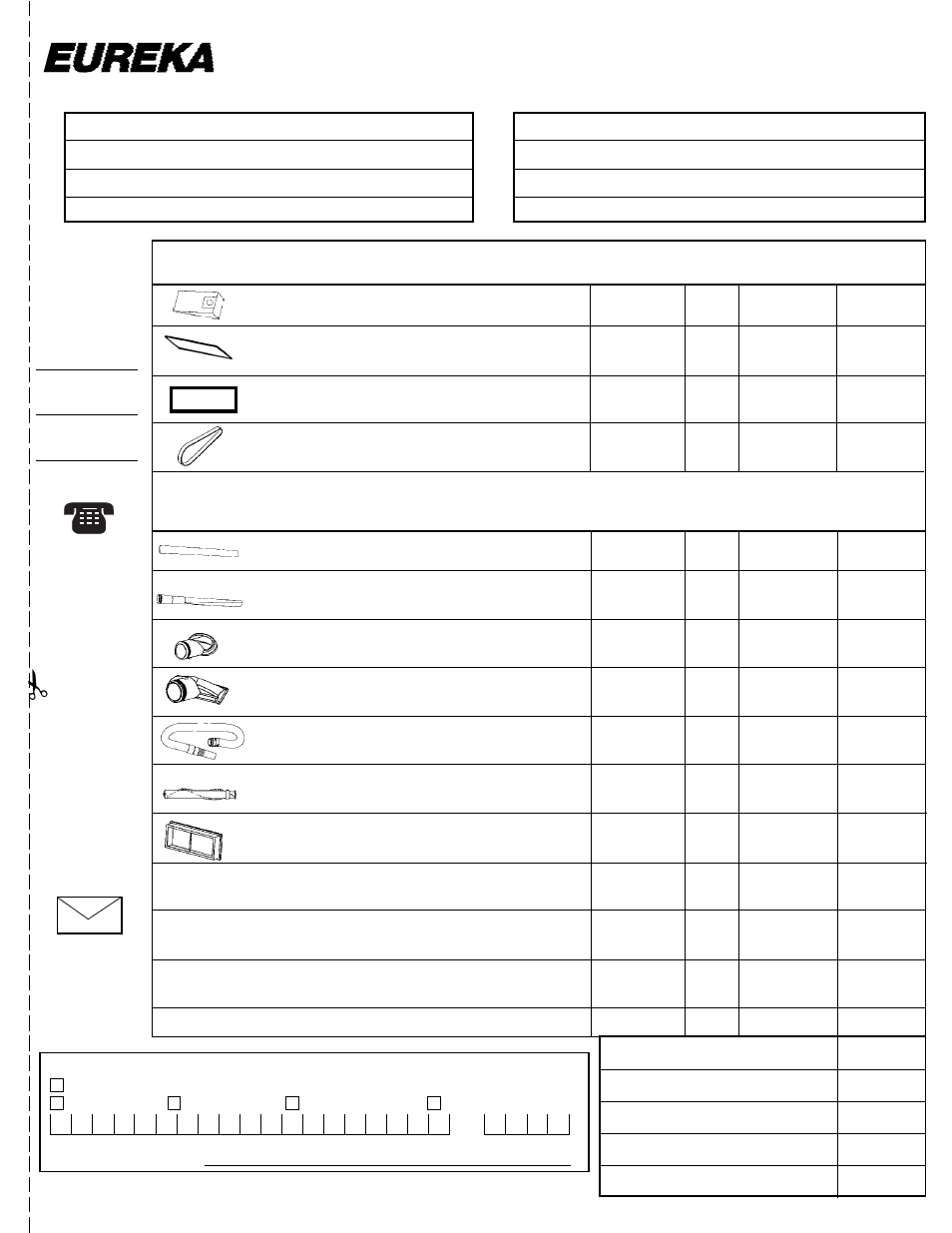 Order form, Total enclosed, Total | By mail | Eureka 2280 User Manual | Page 17 / 20