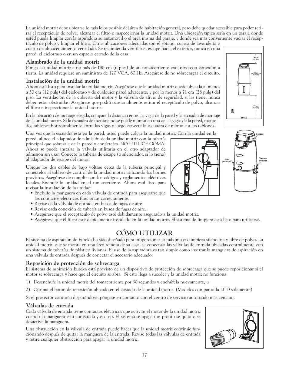 Cómo utilizar | Eureka Vacuum System Cleaner User Manual | Page 17 / 20