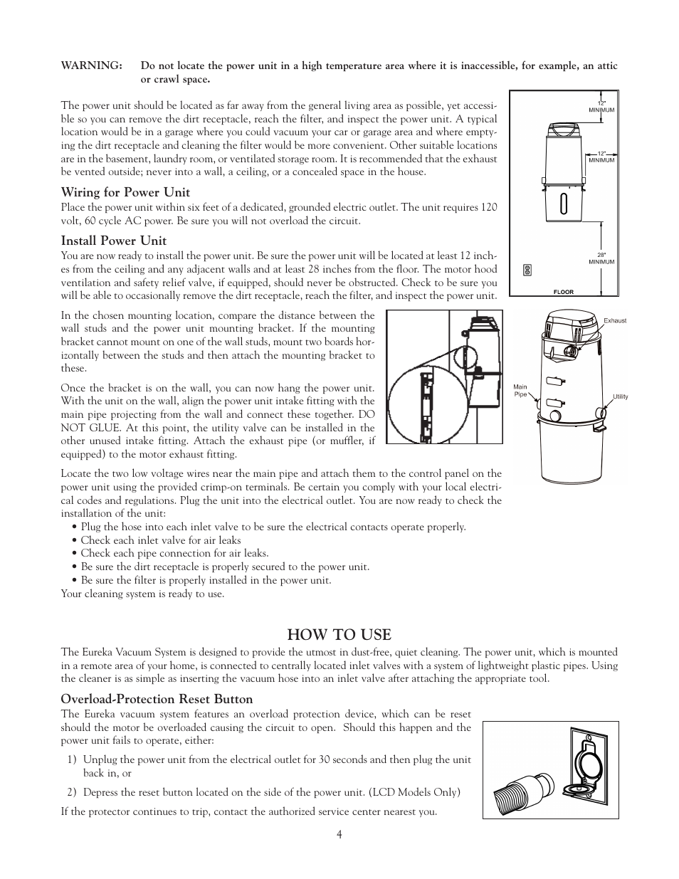 How to use | Eureka Vacuum System Cleaner User Manual | Page 4 / 20