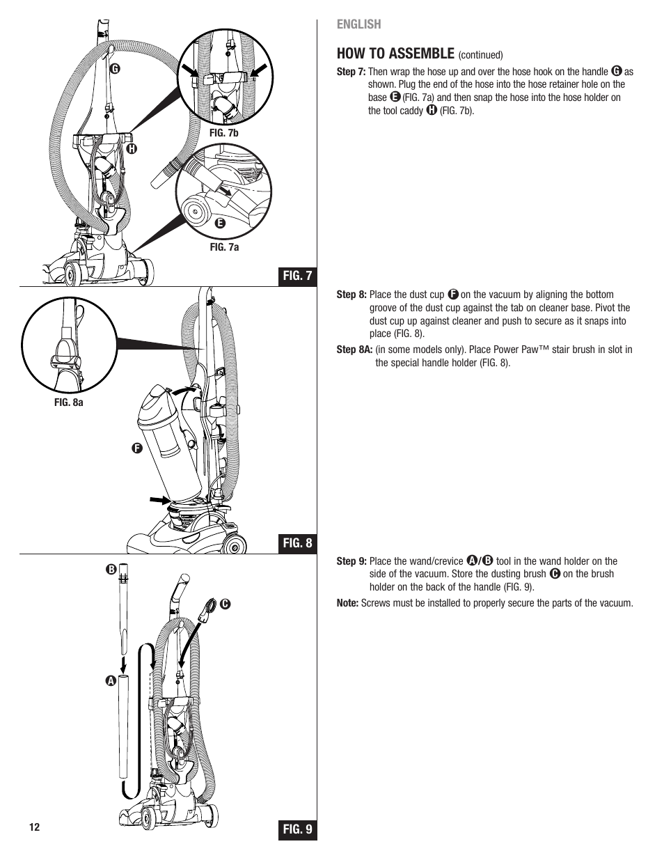 How to assemble | Eureka 4700 Series User Manual | Page 12 / 36