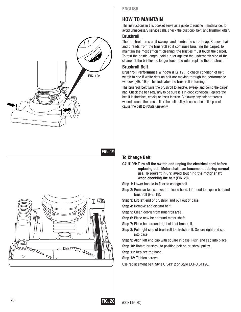 How to maintain | Eureka 4700 Series User Manual | Page 20 / 36