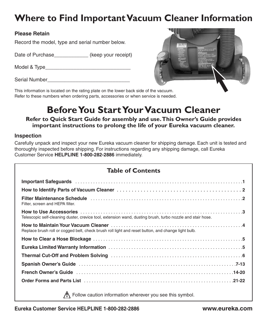 Eureka 8860-8899 User Manual | Page 2 / 8