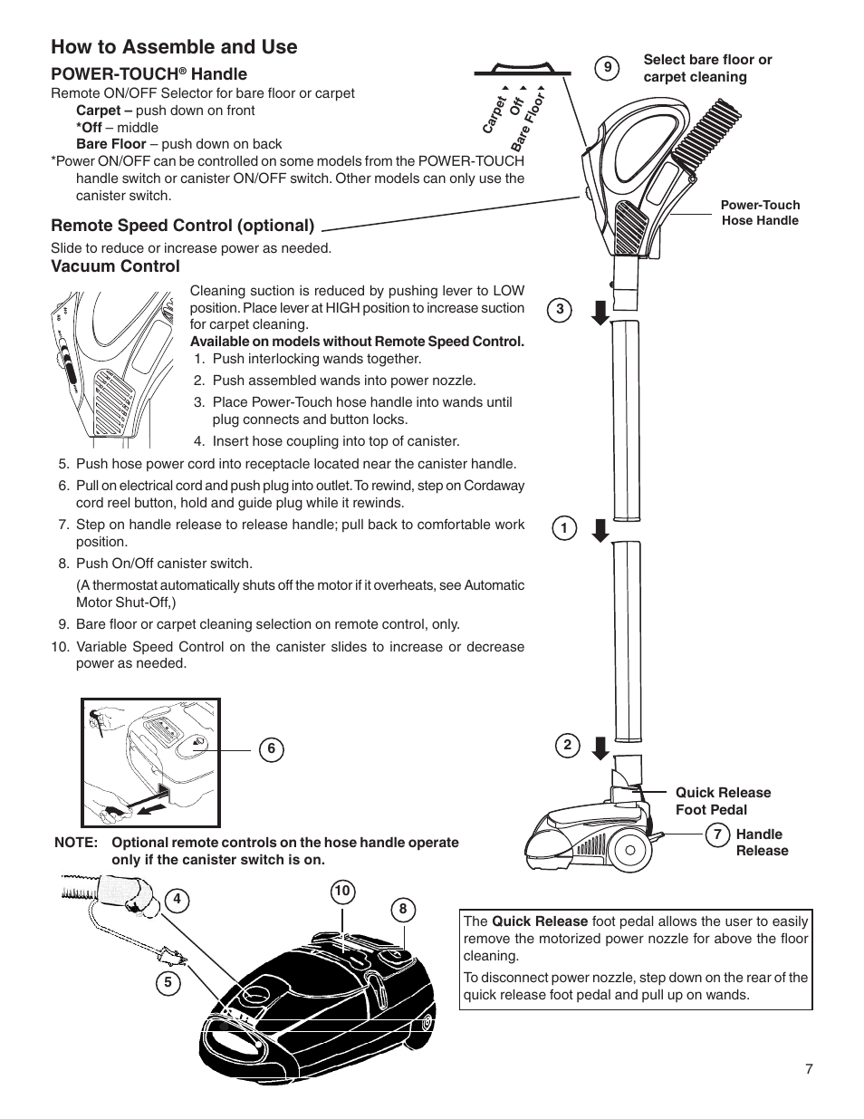 How to assemble and use | Eureka 6900 Series User Manual | Page 7 / 16