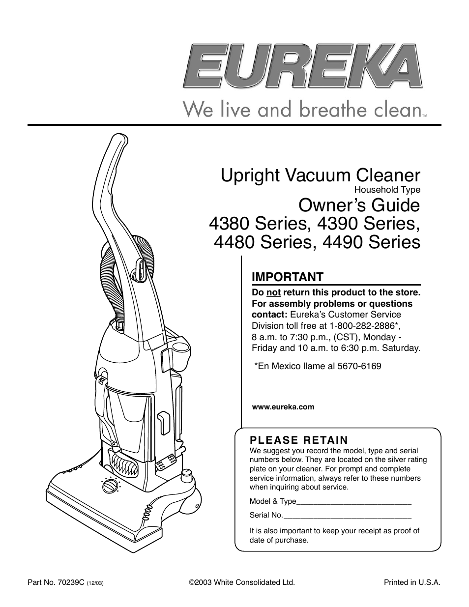 Eureka 4390 Series User Manual | 11 pages