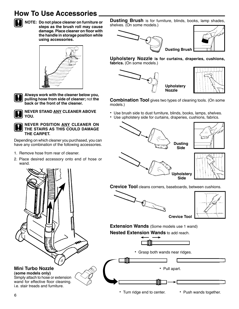 How to use accessories | Eureka 4390 Series User Manual | Page 6 / 11