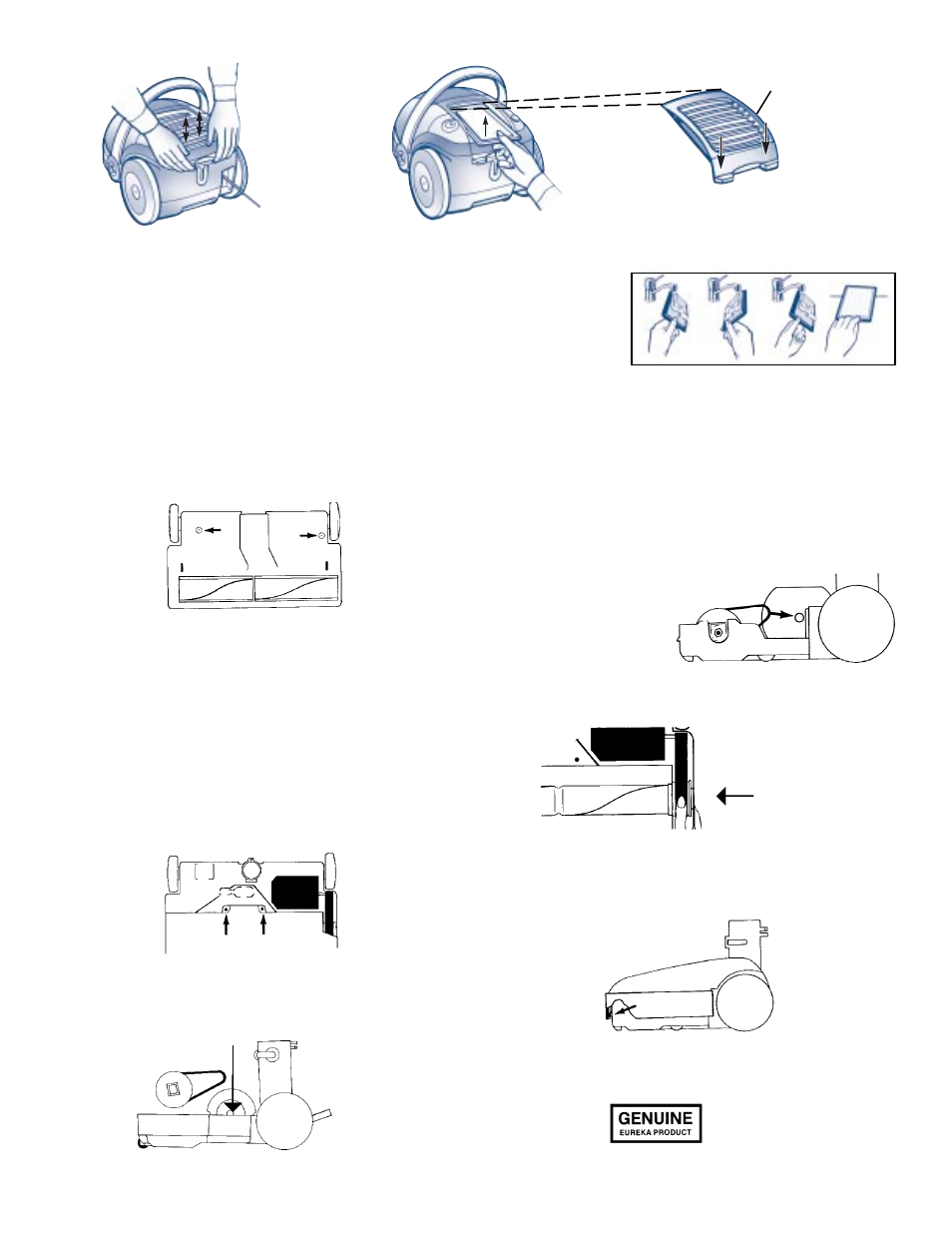 How to replace worn belt or light bulb | Eureka 6997 User Manual | Page 9 / 12