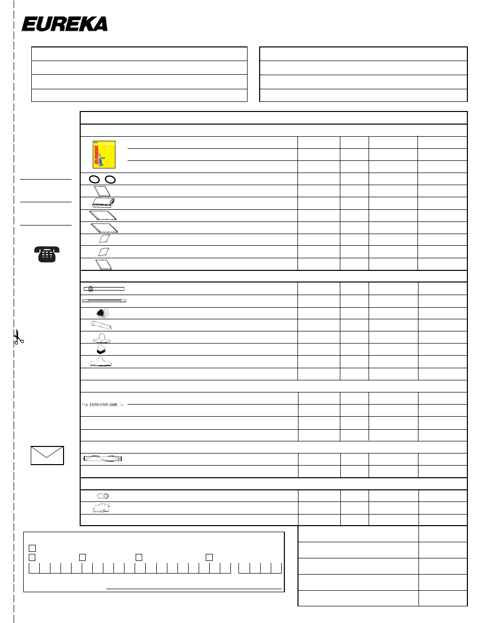 Order form, Total enclosed, Total | Hoses brush roll, By mail | Eureka 5190 Series User Manual | Page 17 / 20