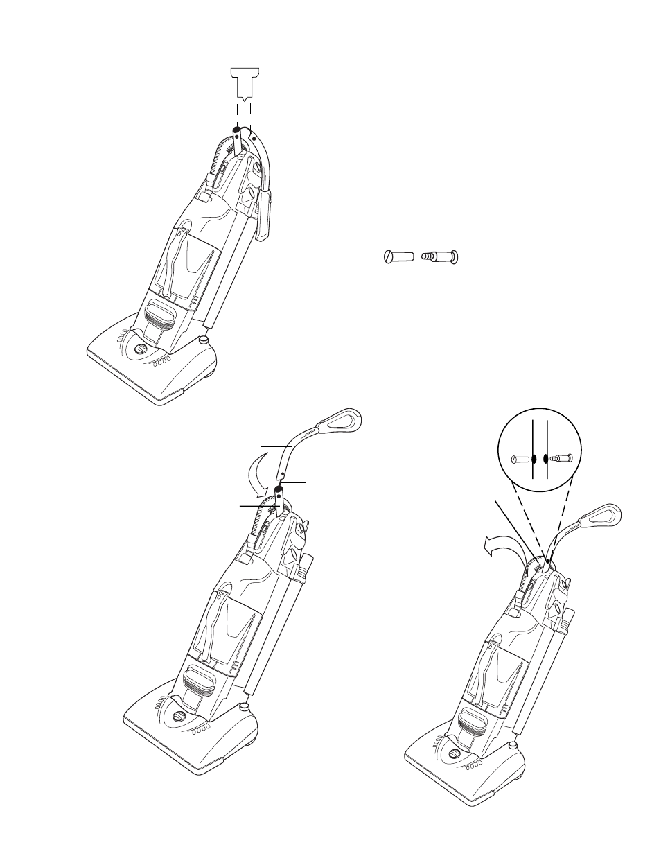 How to assemble vacuum cleaner handle | Eureka 5190 Series User Manual | Page 5 / 20