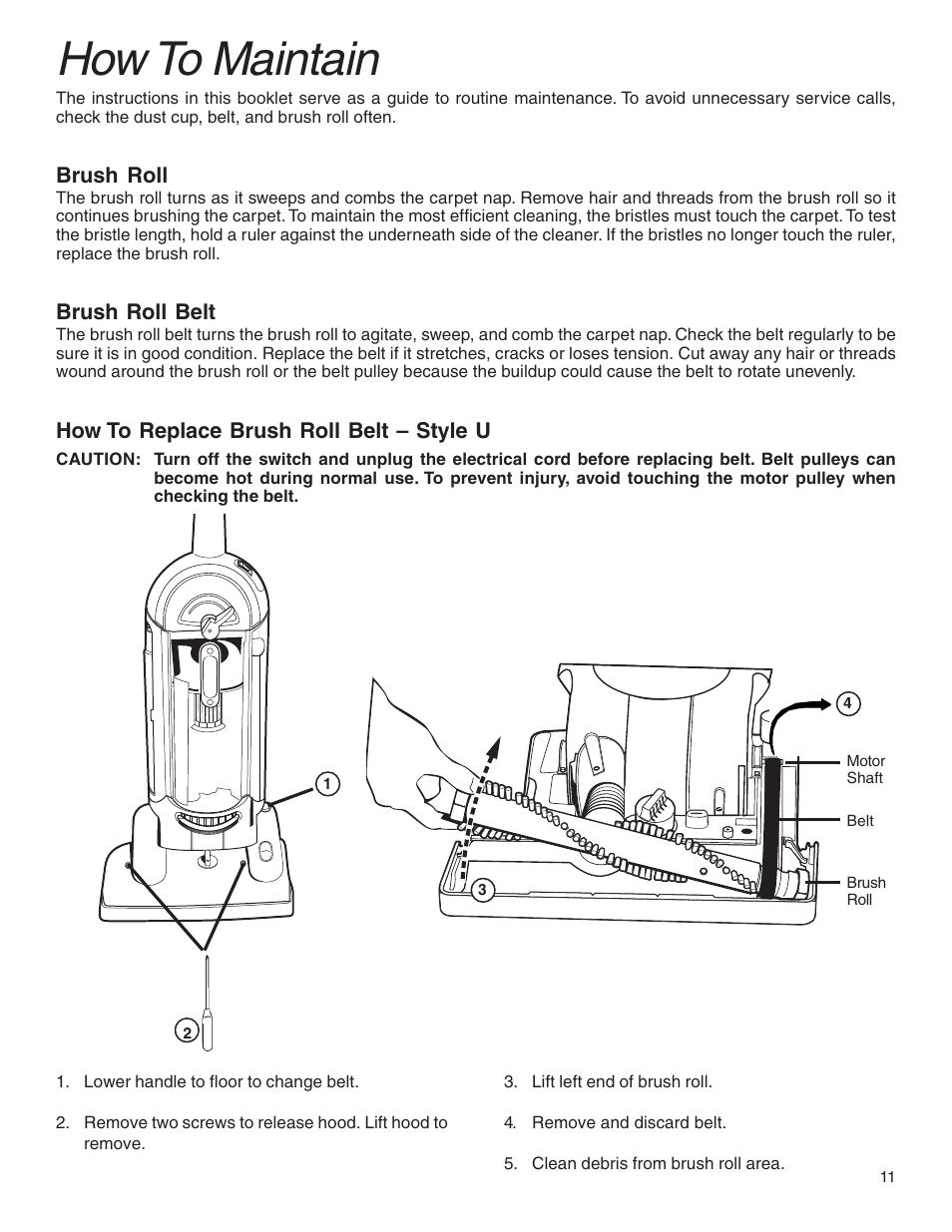 How to maintain | Eureka 5550 User Manual | Page 11 / 16