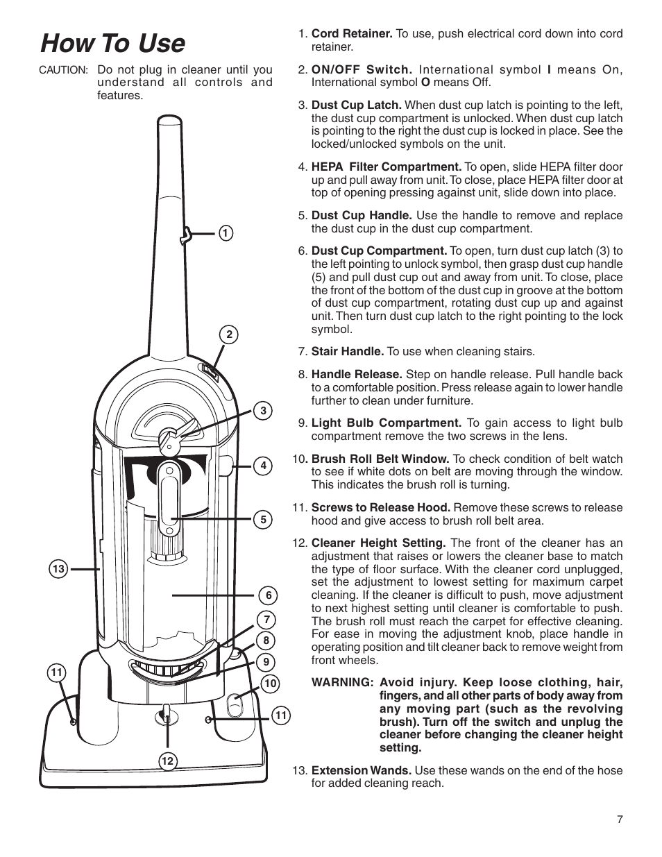 How to use | Eureka 5550 User Manual | Page 7 / 16