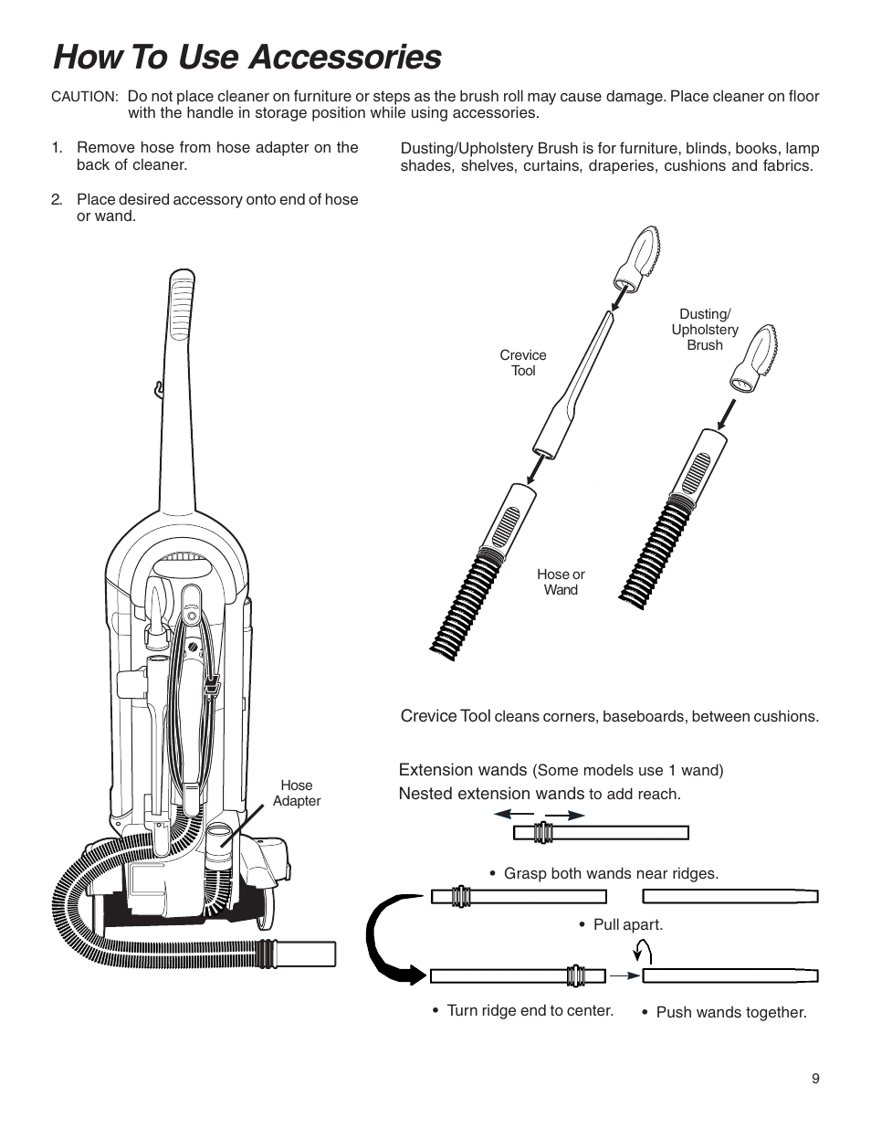 How to use accessories | Eureka 5550 User Manual | Page 9 / 16
