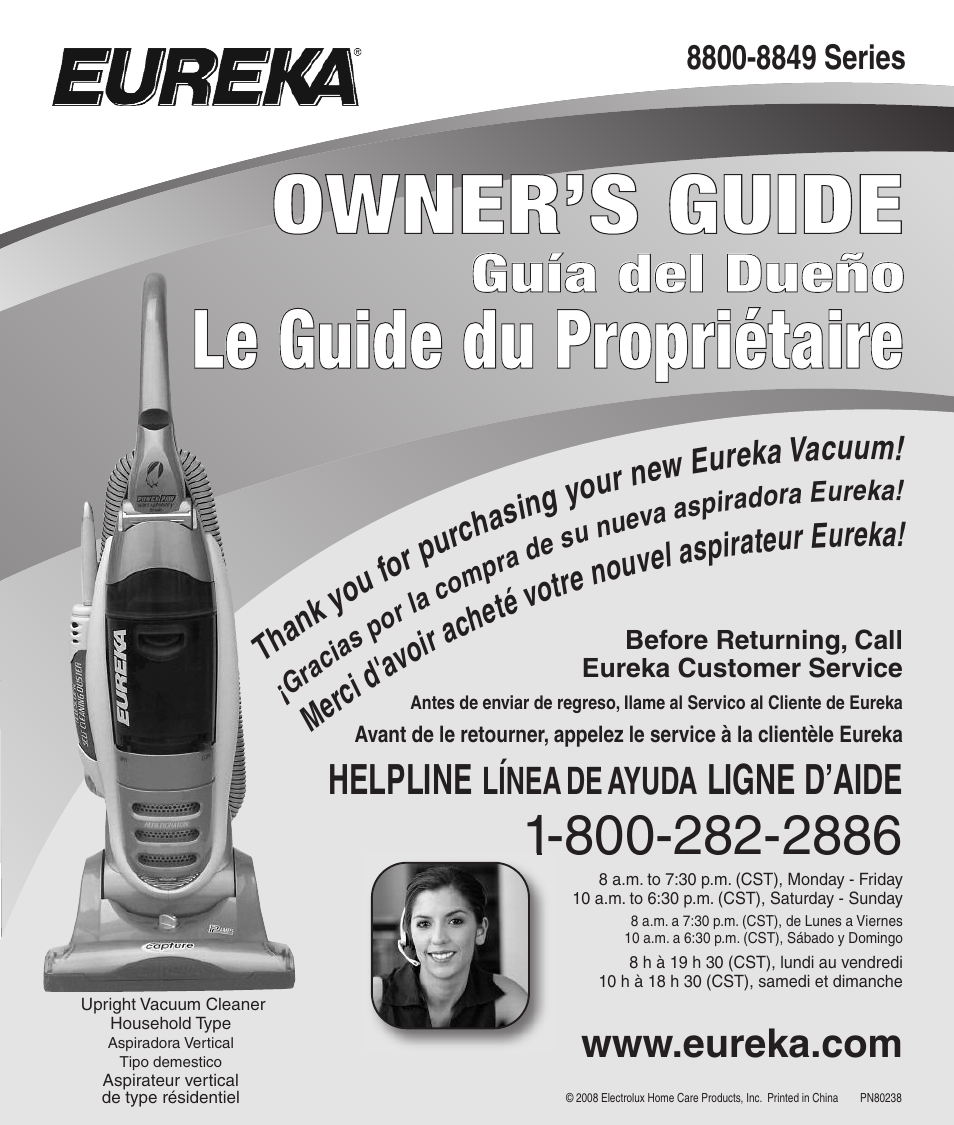 Eureka 8800-8849 Series User Manual | 8 pages