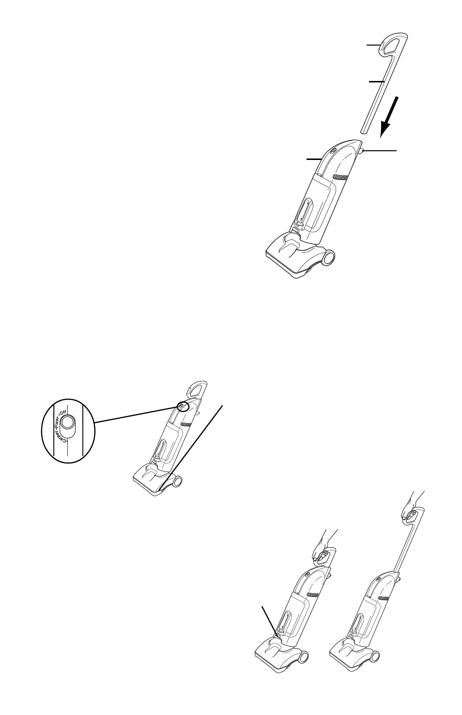 How to assemble attach handle, How to use power switch, Nozzle with edge kleener | Dual uses | Eureka 400 Series User Manual | Page 6 / 12