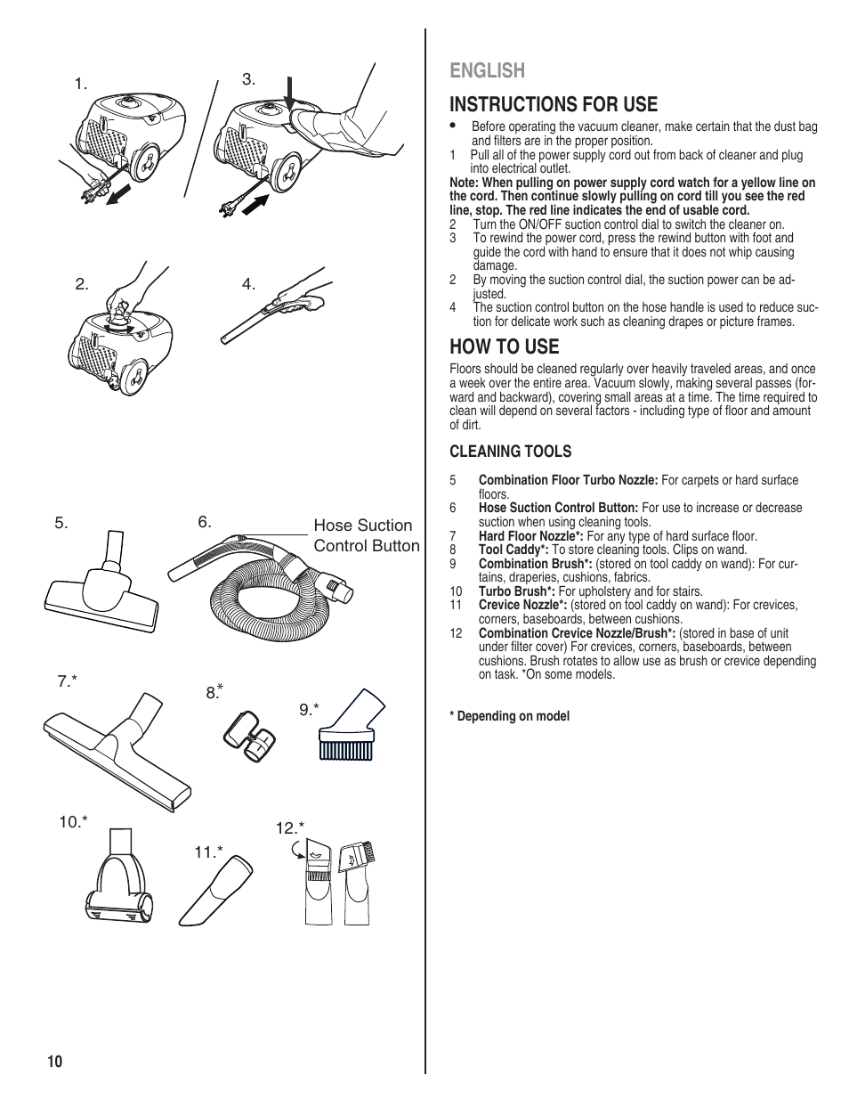 English instructions for use, How to use | Eureka 920 User Manual | Page 10 / 16