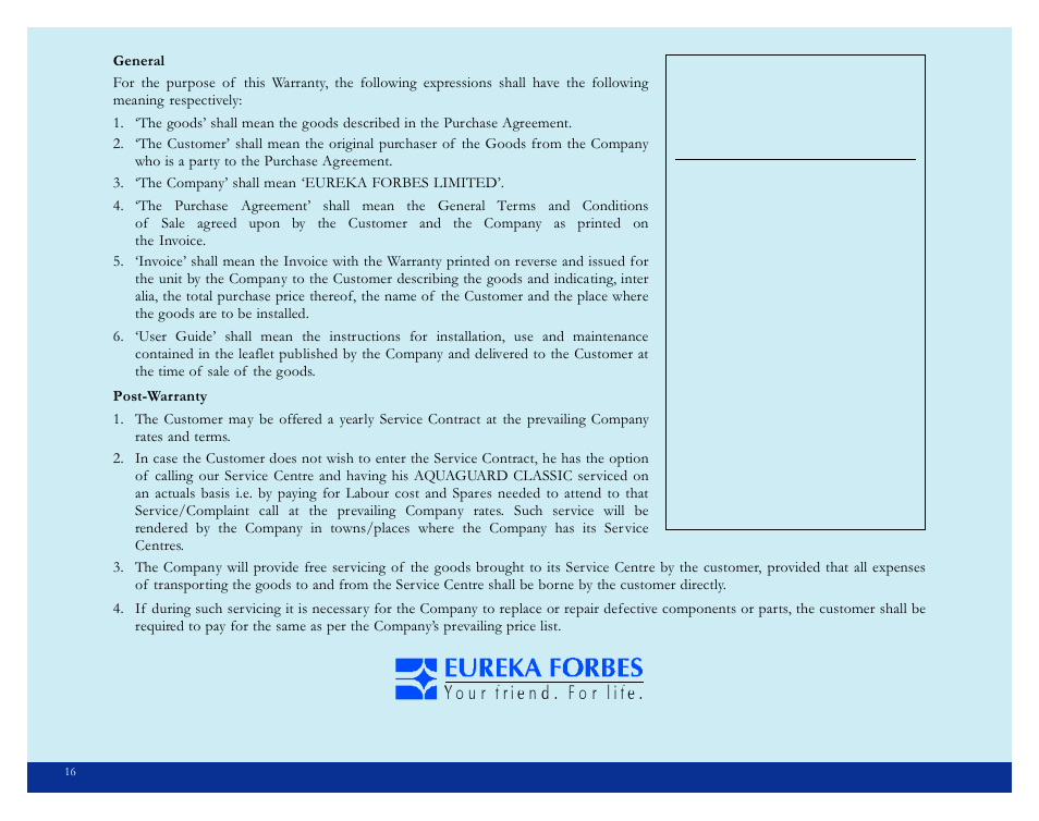 Eureka Classic Aquaguard User Manual | Page 19 / 24