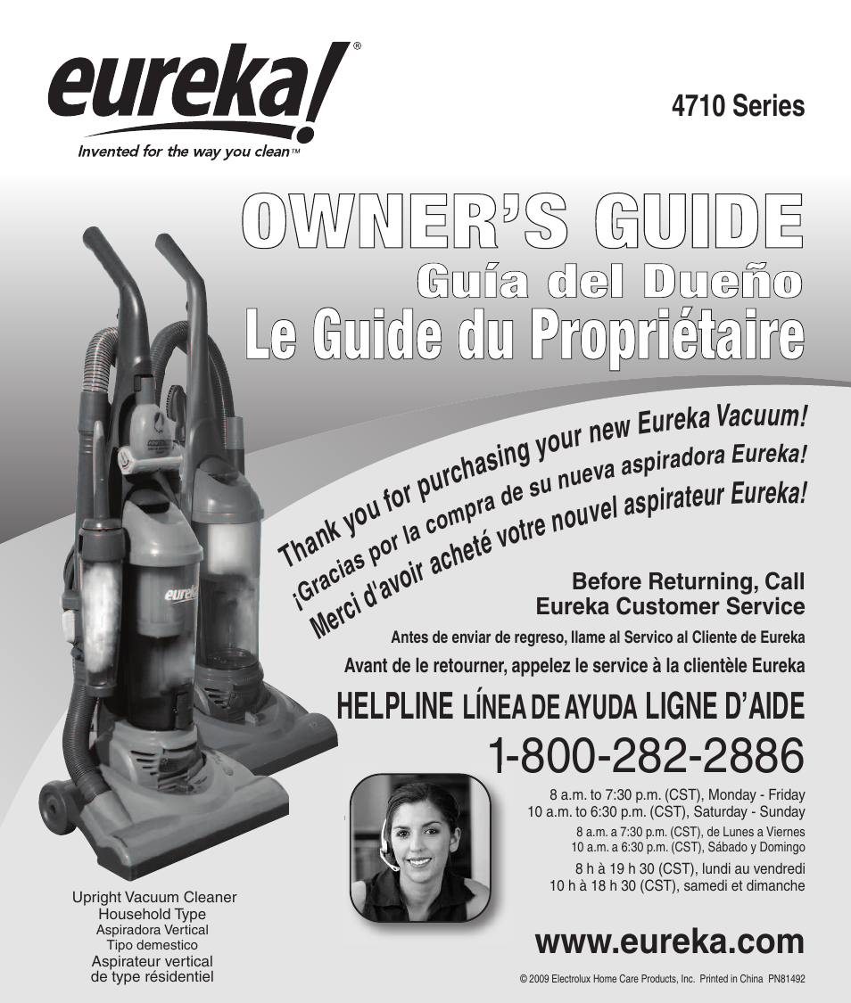 Eureka 4710 Series User Manual | 8 pages