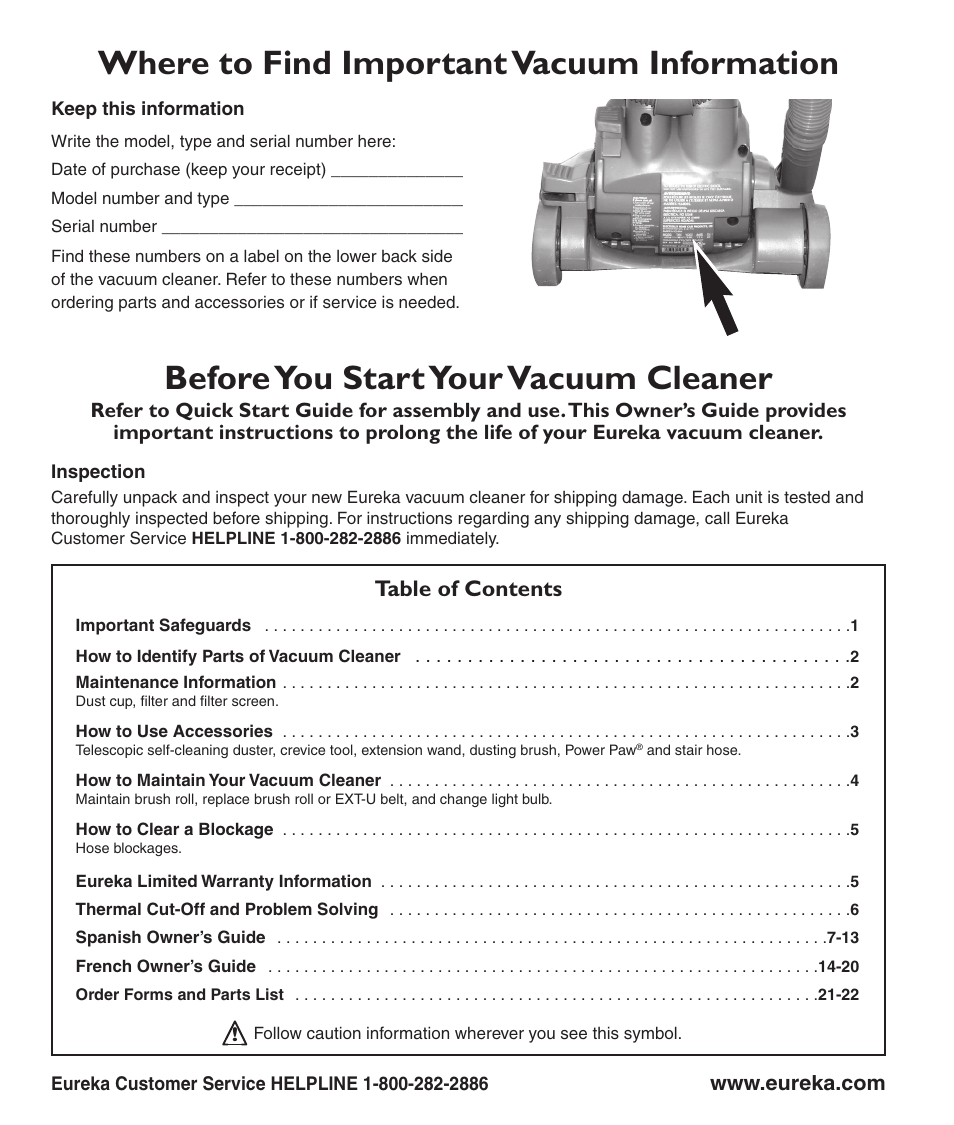 Eureka 4710 Series User Manual | Page 2 / 8