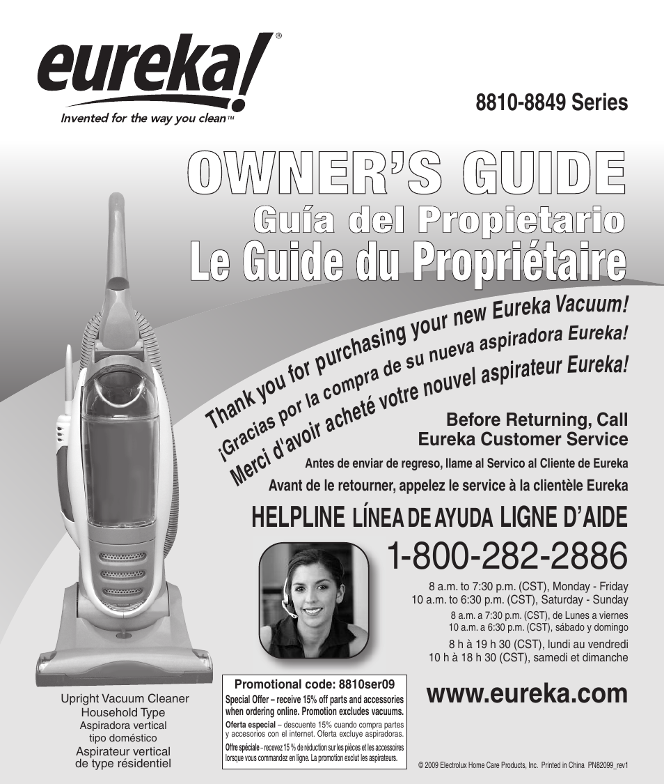 Eureka 8810-8849 SERIES User Manual | 8 pages