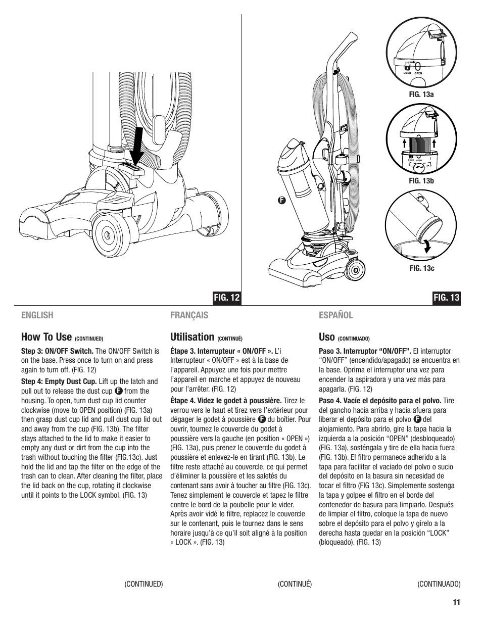 How to use, Utilisation | Eureka 4700 User Manual | Page 11 / 28