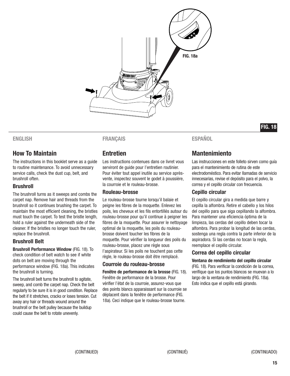 How to maintain, Entretien, Mantenimiento | Eureka 4700 User Manual | Page 15 / 28