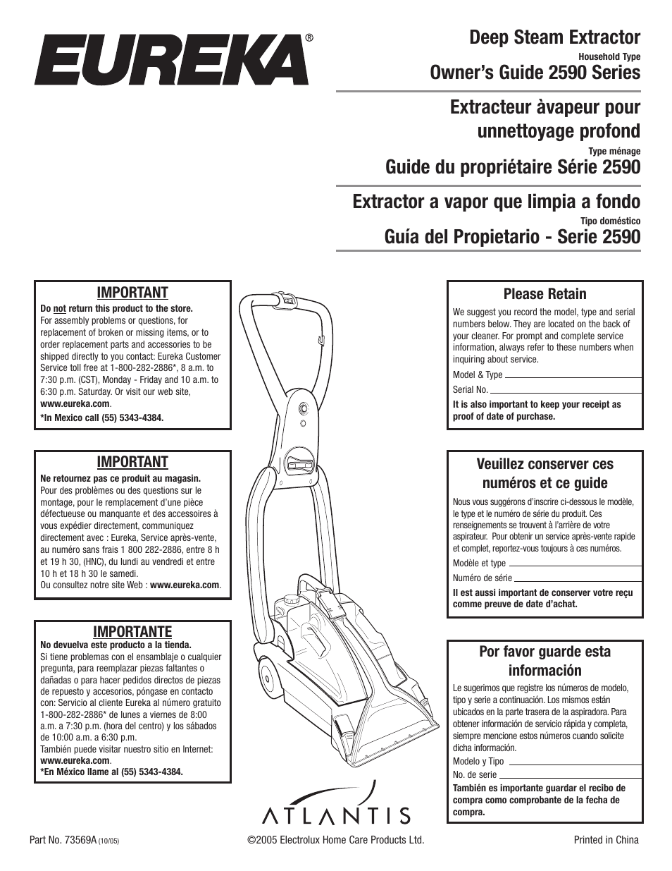 Eureka 2590 User Manual | 28 pages