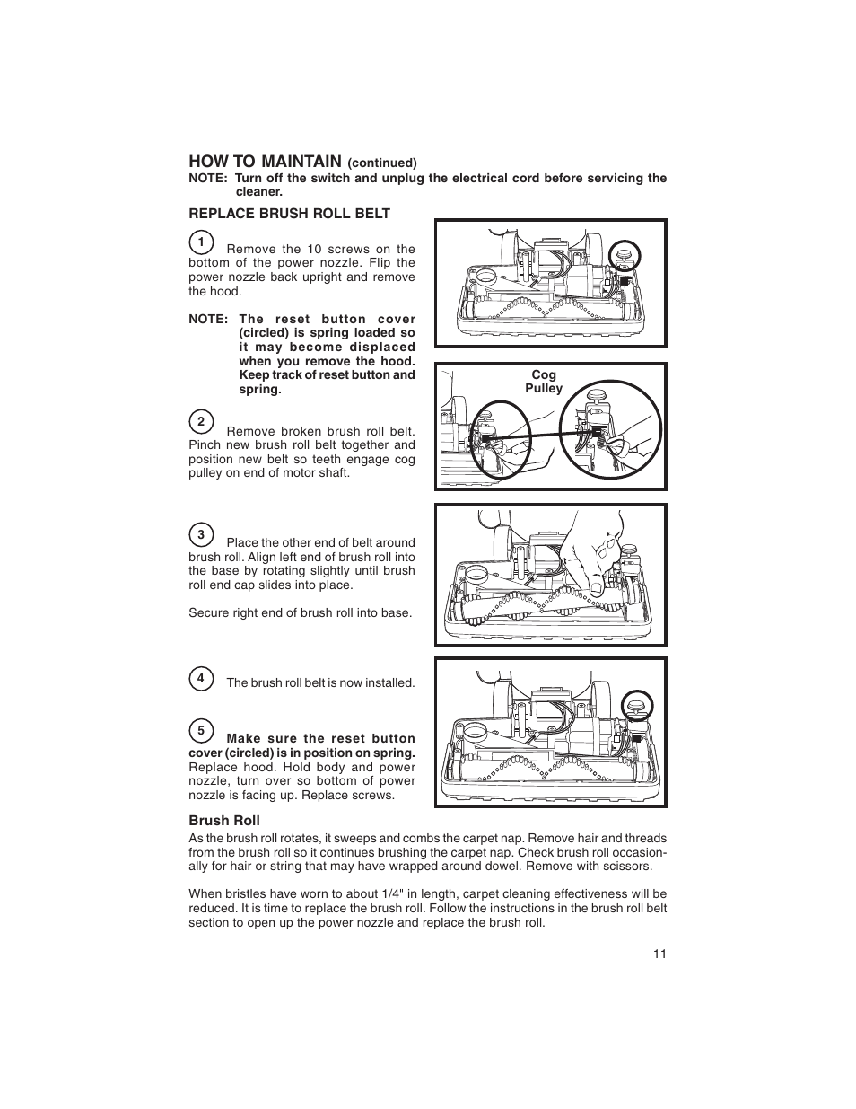 How to maintain | Eureka 790 User Manual | Page 11 / 14