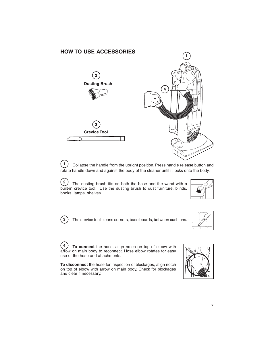 How to use accessories | Eureka 790 User Manual | Page 7 / 14