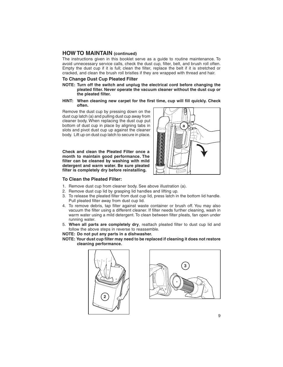 How to maintain | Eureka 790 User Manual | Page 9 / 14