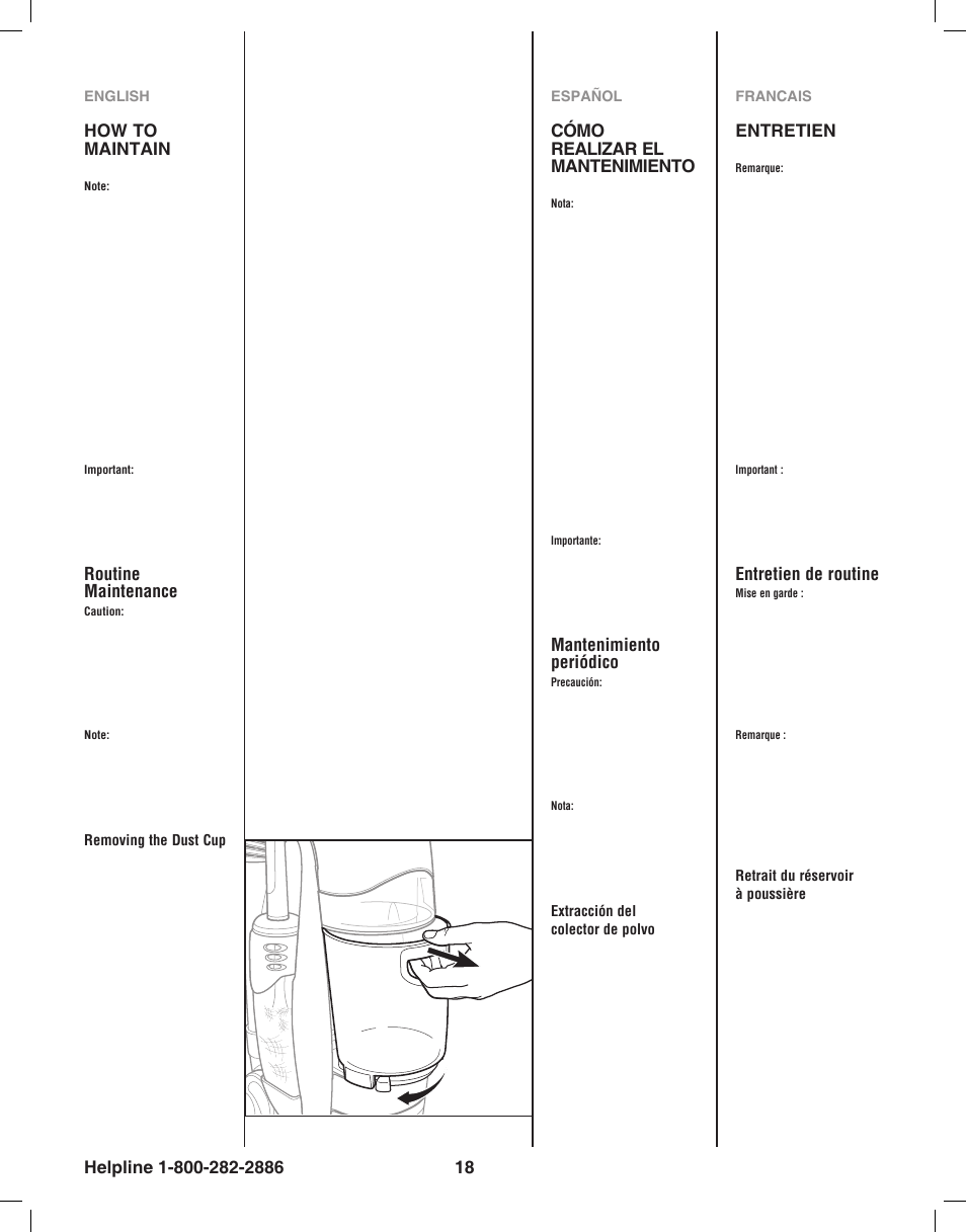 Entretien, Entretien de routine, Cómo realizar el mantenimiento | Mantenimiento periódico, How to maintain, Routine maintenance | Eureka 8850-8899 Series User Manual | Page 18 / 32