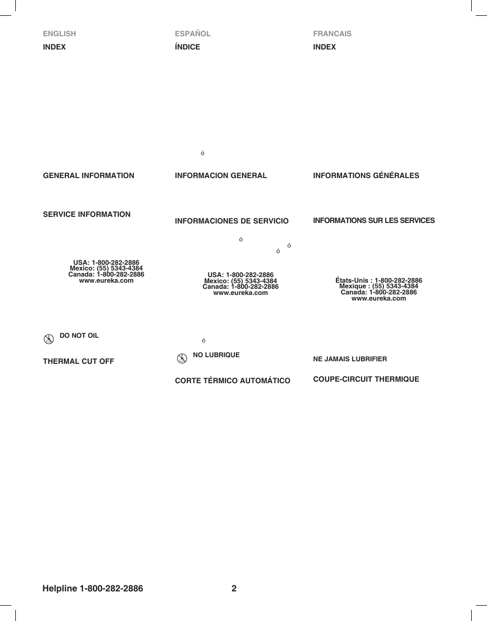 Eureka 8850-8899 Series User Manual | Page 2 / 32