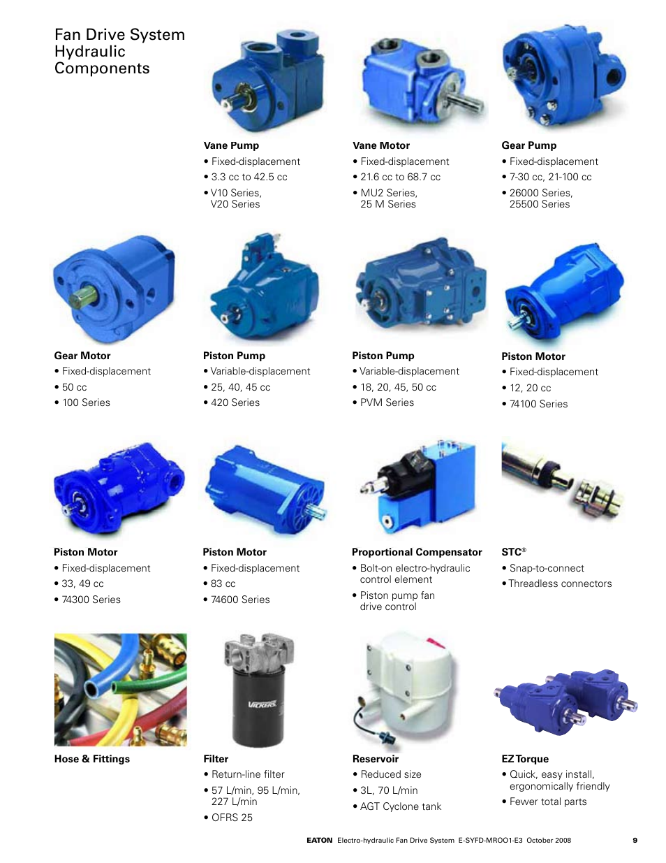 Fan drive system hydraulic components | Eaton Compressor & Fabrication CONFERENCE SYSTEM SDC 8200 User Manual | Page 9 / 12