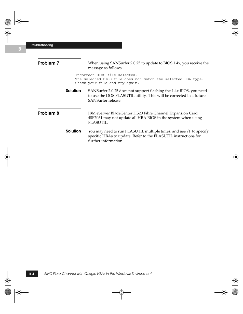 Problem 7, Problem 8 | EMC QLogic User Manual | Page 102 / 104