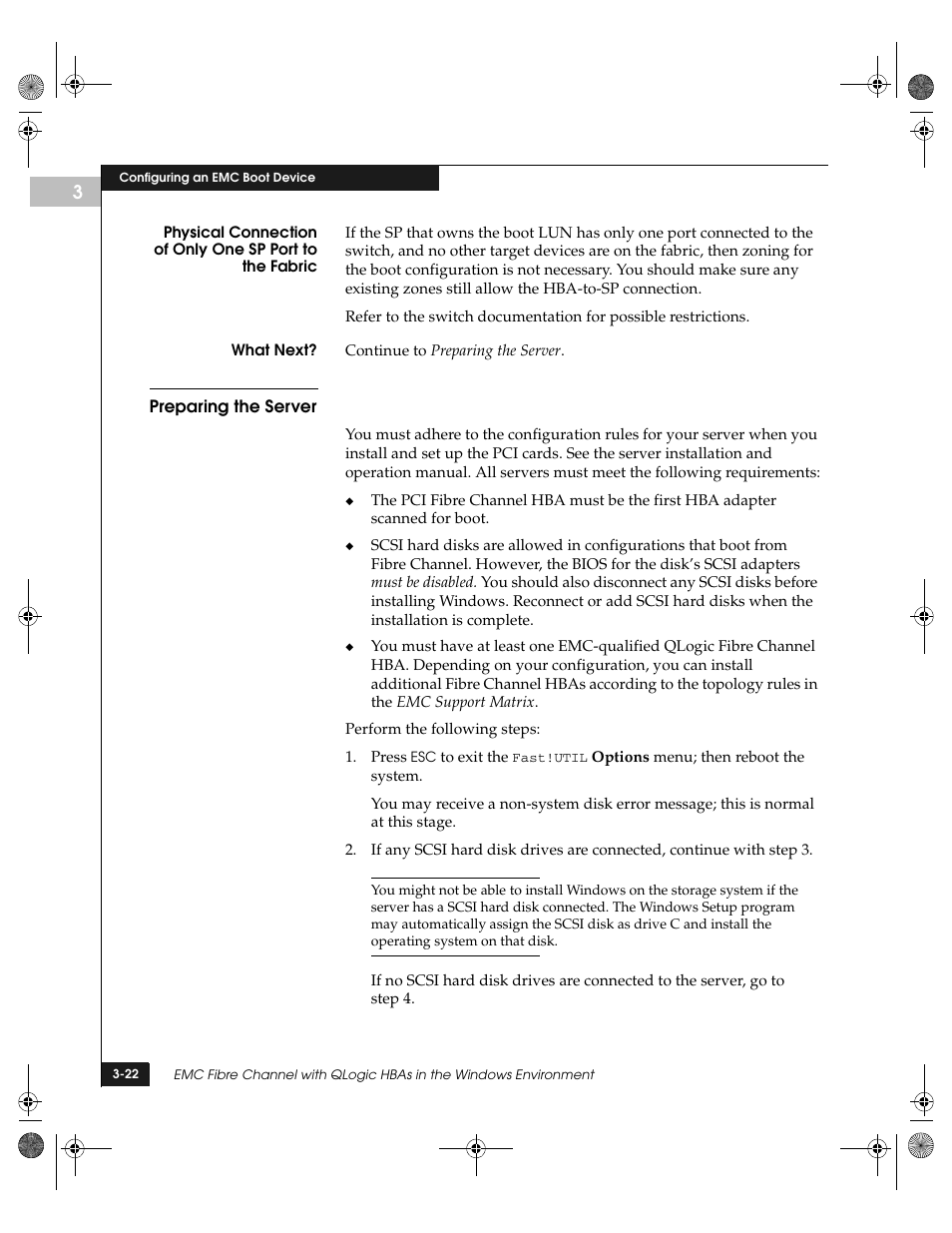 Preparing the server, Preparing the server -22 | EMC QLogic User Manual | Page 58 / 104