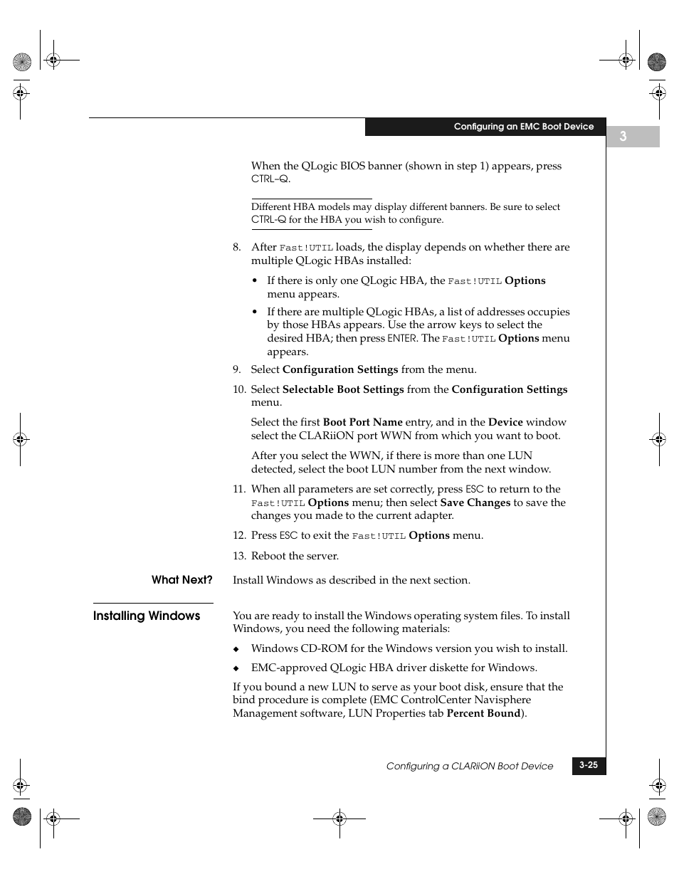 Installing windows, Installing windows -25 | EMC QLogic User Manual | Page 61 / 104