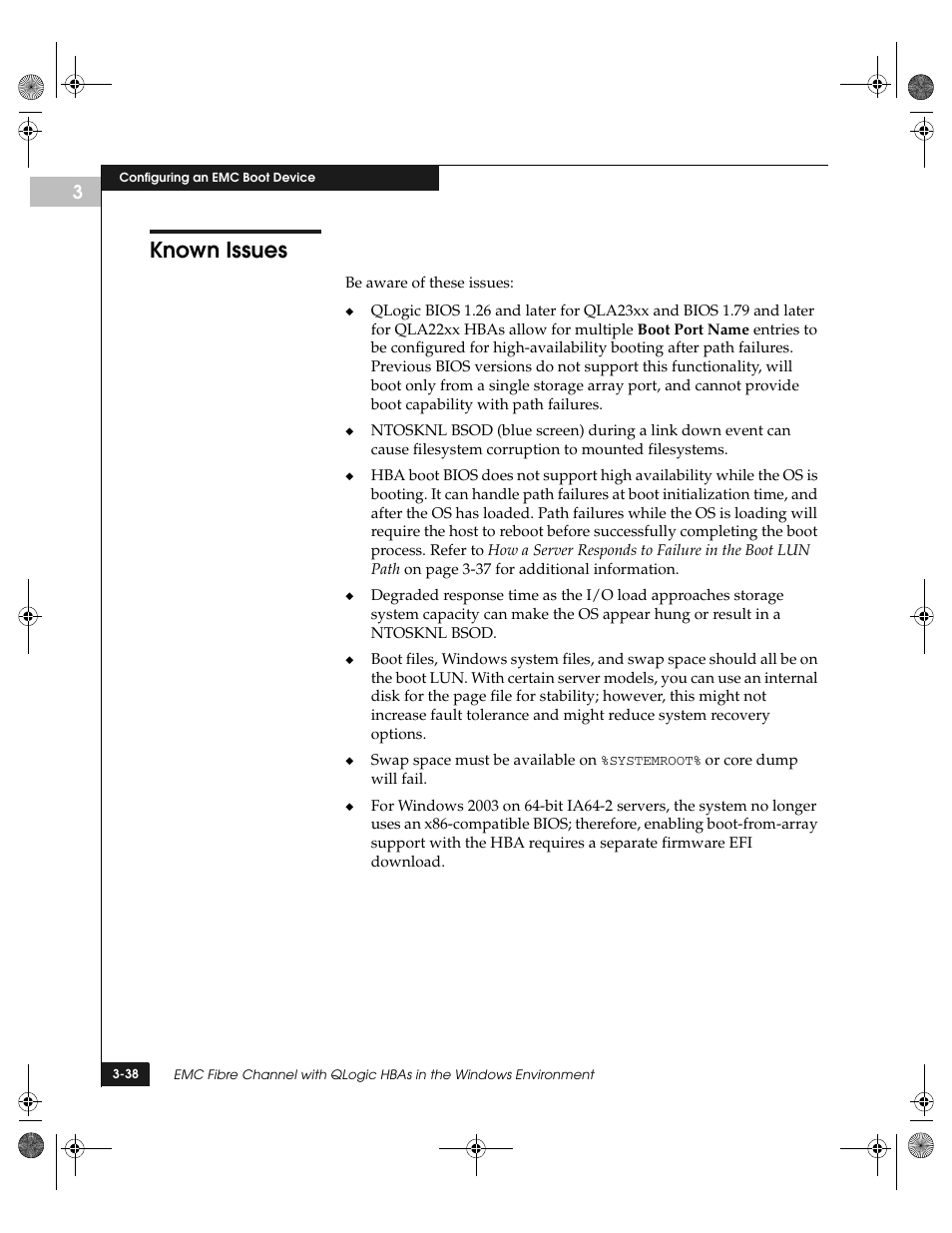 Known issues, Known issues -38 | EMC QLogic User Manual | Page 74 / 104