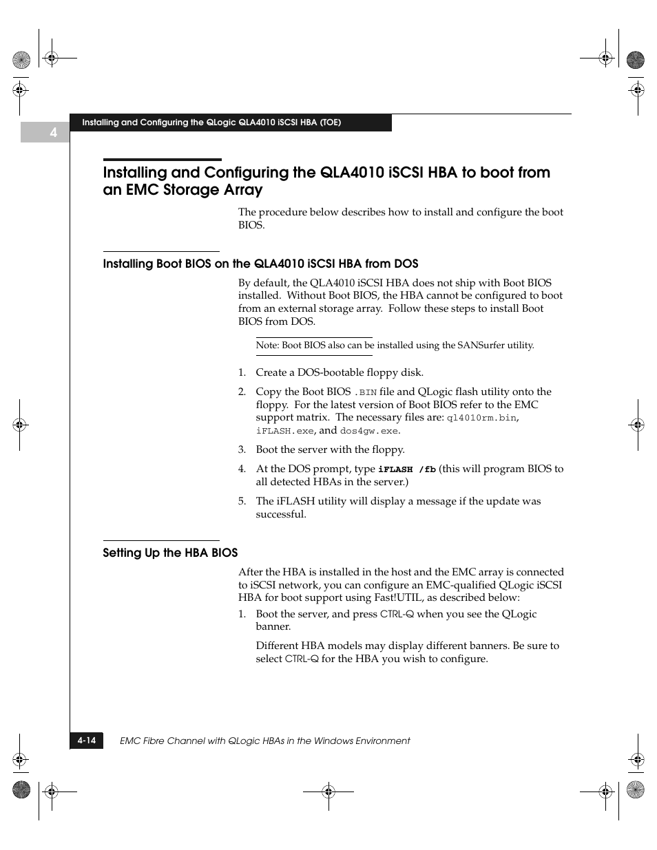 Setting up the hba bios | EMC QLogic User Manual | Page 88 / 104