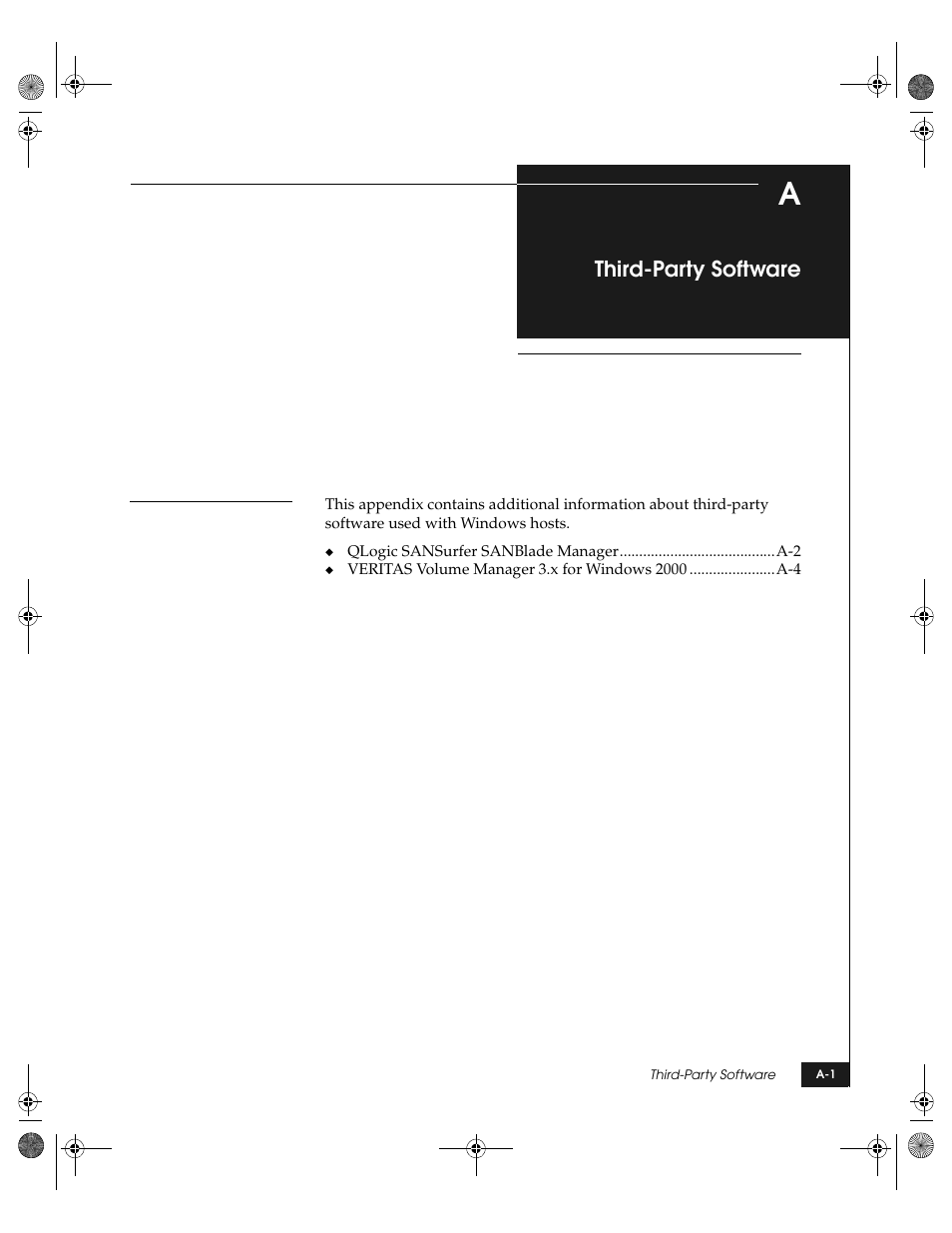 Third-party software, Appendix a | EMC QLogic User Manual | Page 93 / 104