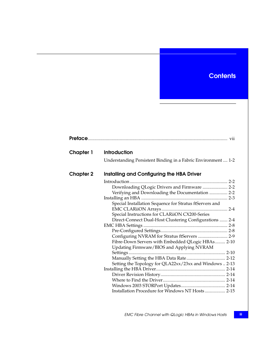 EMC Qlogic QLA23xx User Manual | Page 3 / 78