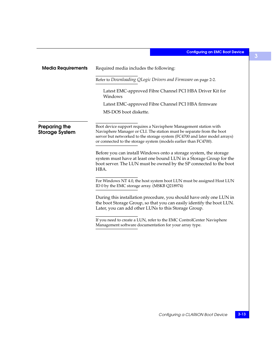 Preparing the storage system, Preparing the storage system -13 | EMC Qlogic QLA23xx User Manual | Page 45 / 78