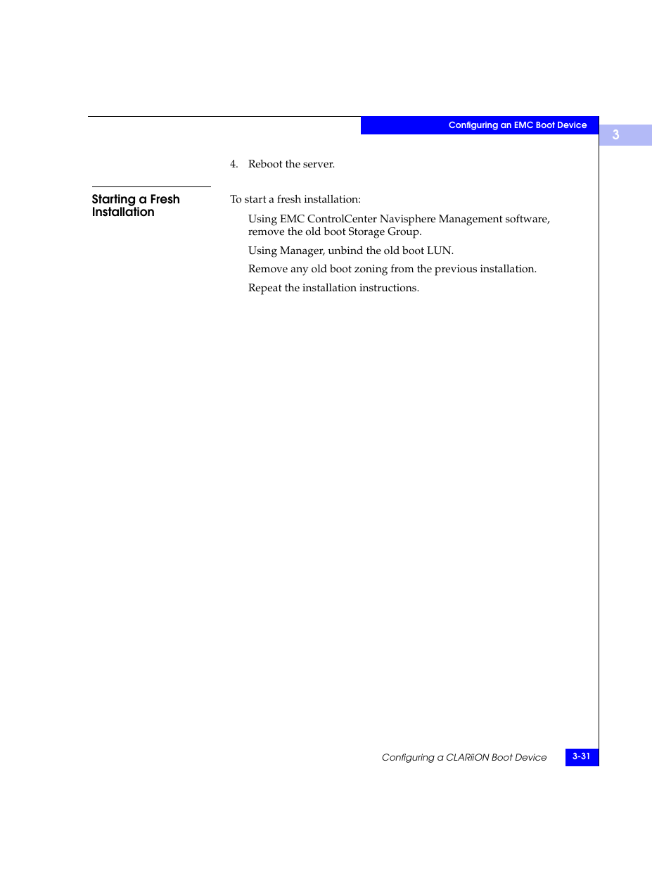 Starting a fresh installation, Starting a fresh installation -31 | EMC Qlogic QLA23xx User Manual | Page 63 / 78