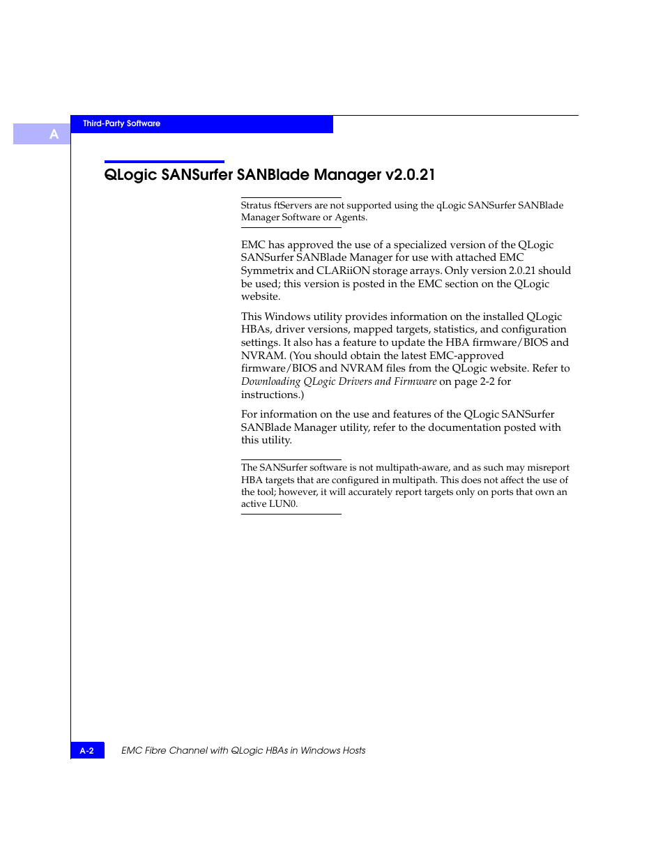 Qlogic sansurfer sanblade manager v2.0.21 | EMC Qlogic QLA23xx User Manual | Page 70 / 78