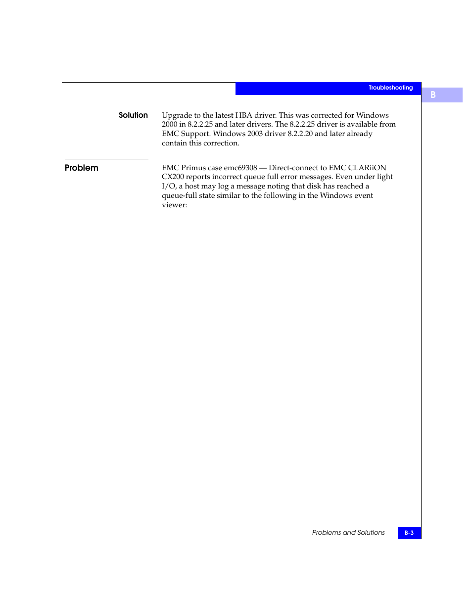 Problem | EMC Qlogic QLA23xx User Manual | Page 75 / 78