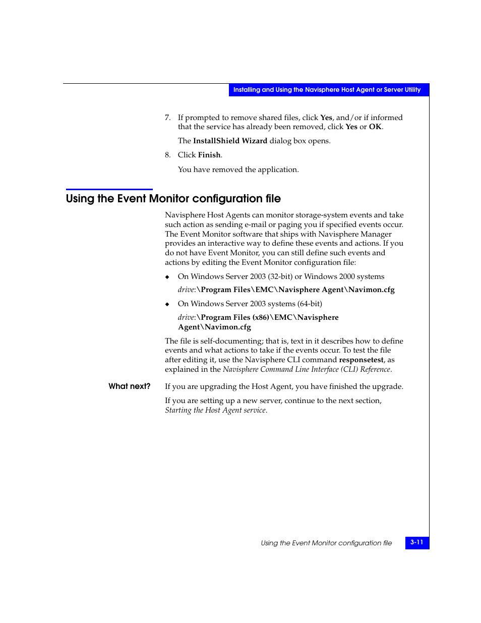 Using the event monitor configuration file, Using the event monitor configuration file -11 | EMC CLARiiON User Manual | Page 35 / 102