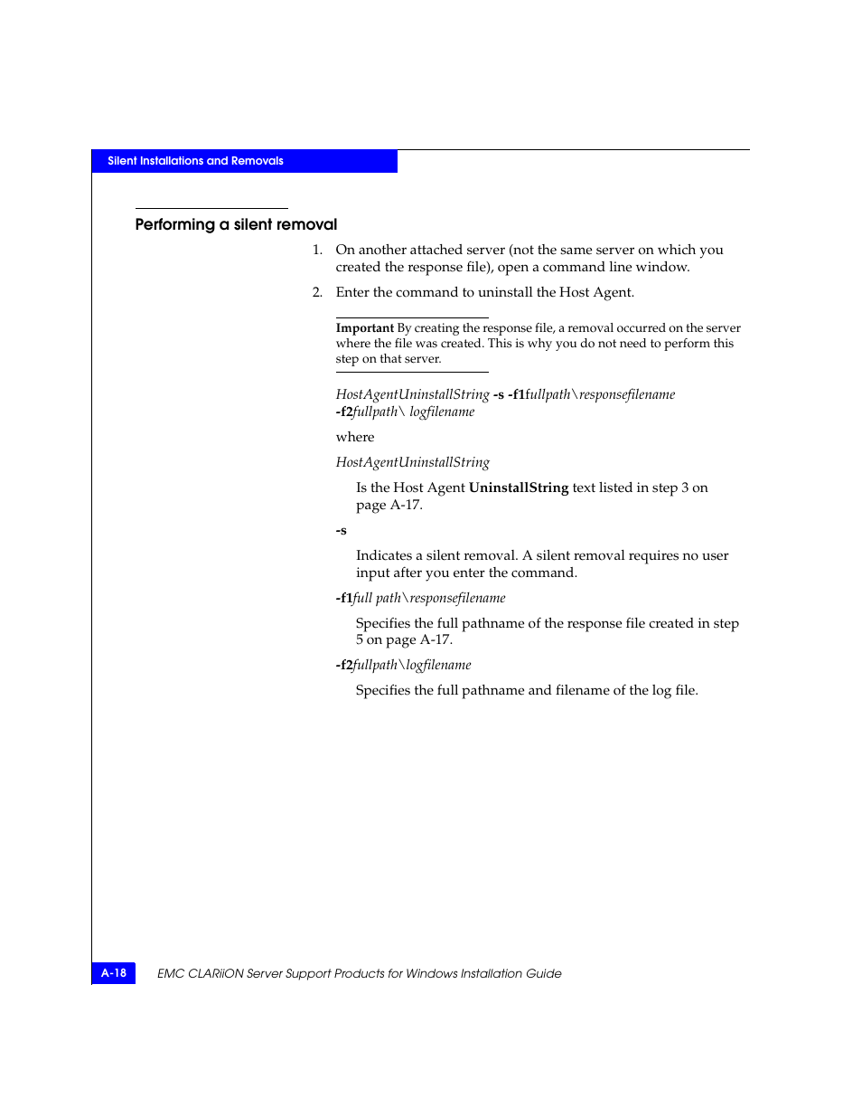 Performing a silent removal | EMC CLARiiON User Manual | Page 76 / 102