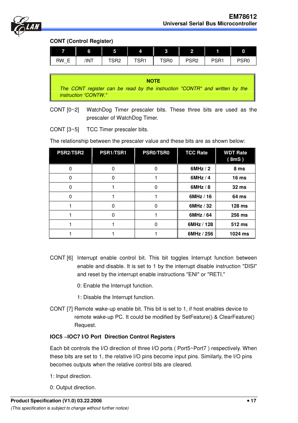 EMC EM78612 User Manual | Page 19 / 37