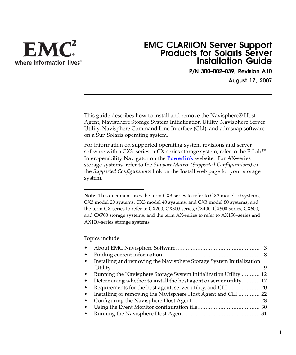 EMC CLARiiON 300002039 User Manual | 47 pages