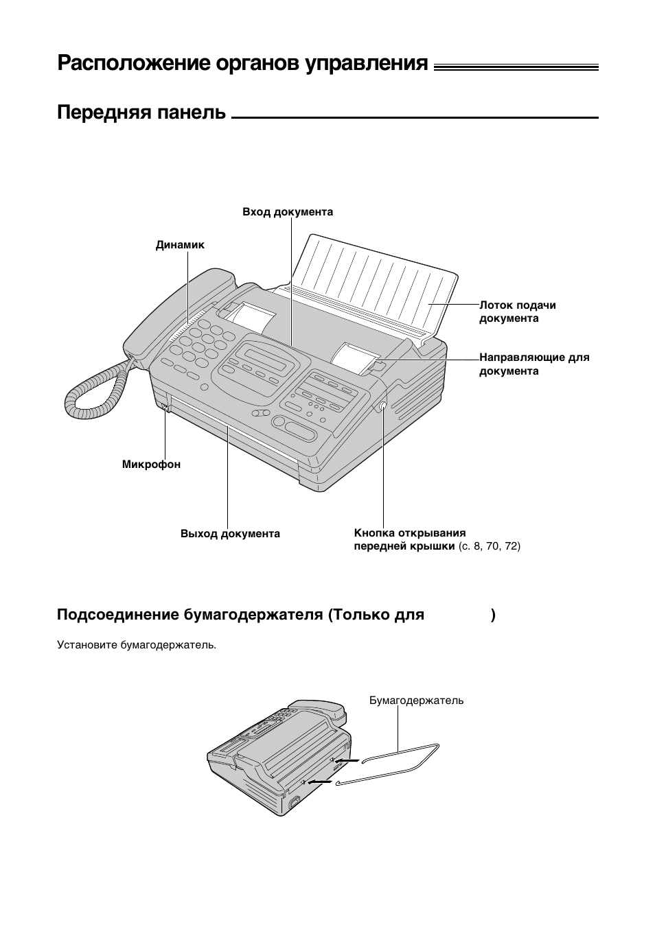 Pacgojoòehne opfahob ygpabjehnr, Gepelhrr gahejv | Panasonic KX-F780RS User Manual | Page 6 / 80