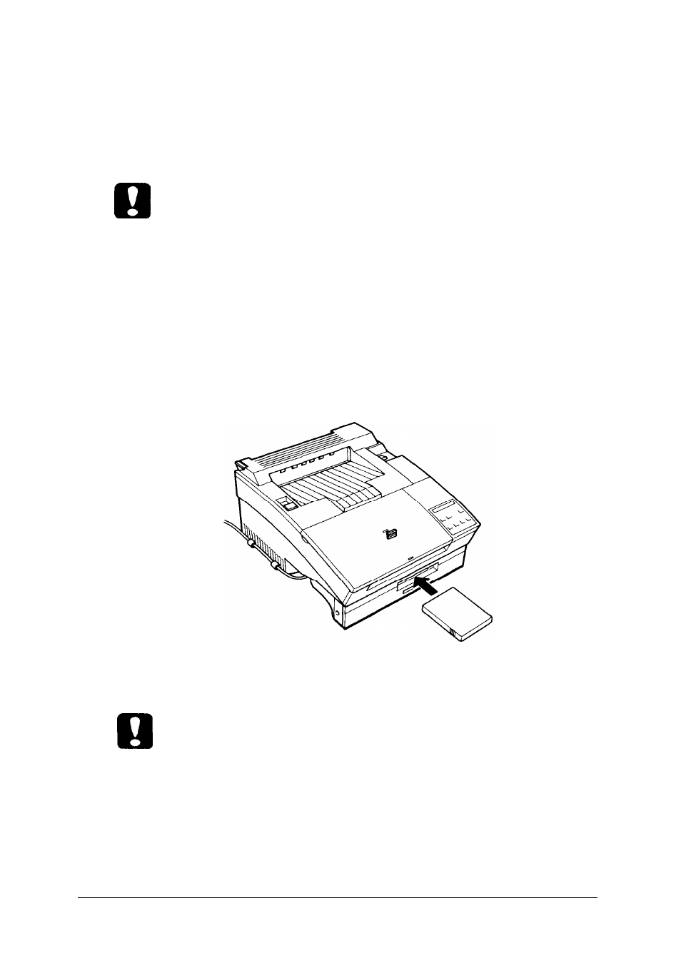 Inserting a font cartridge | Epson 1500 User Manual | Page 128 / 272