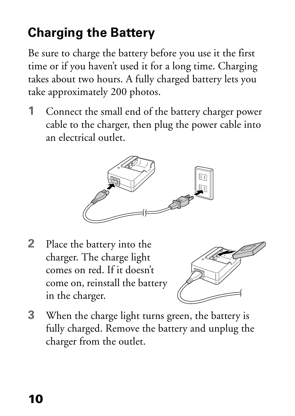 Charging the battery | Epson L-500V User Manual | Page 10 / 66